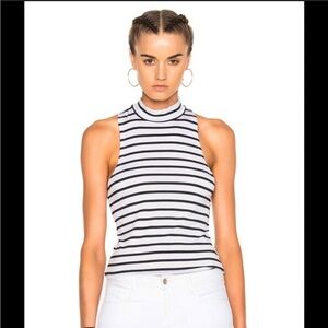 Frame Mock Neck Stripe Tank